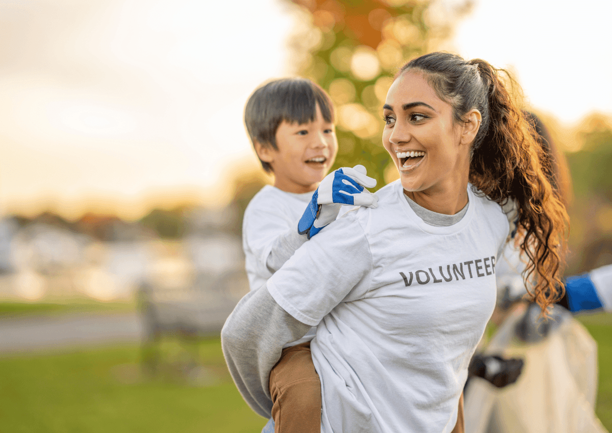 Volunteers with Children